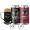 Cuello Negro — Cerveza Stout y Ámbar + Shopero Oficial | Pack 6x Lata 470ml