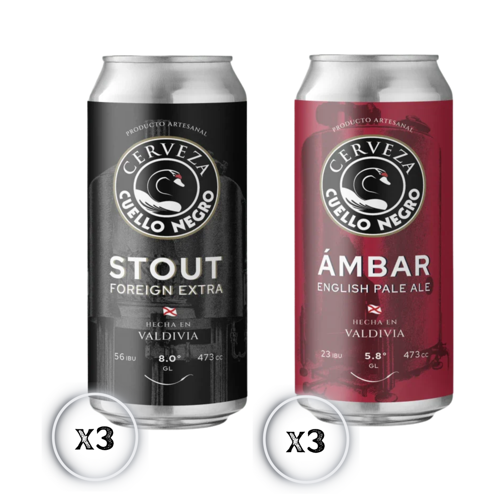 Cuello Negro — Cerveza Stout y Ambar | Pack 6x Lata 470ml