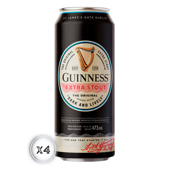 Pack Cerveza Guinness Extra Stout 5% 4x473ml