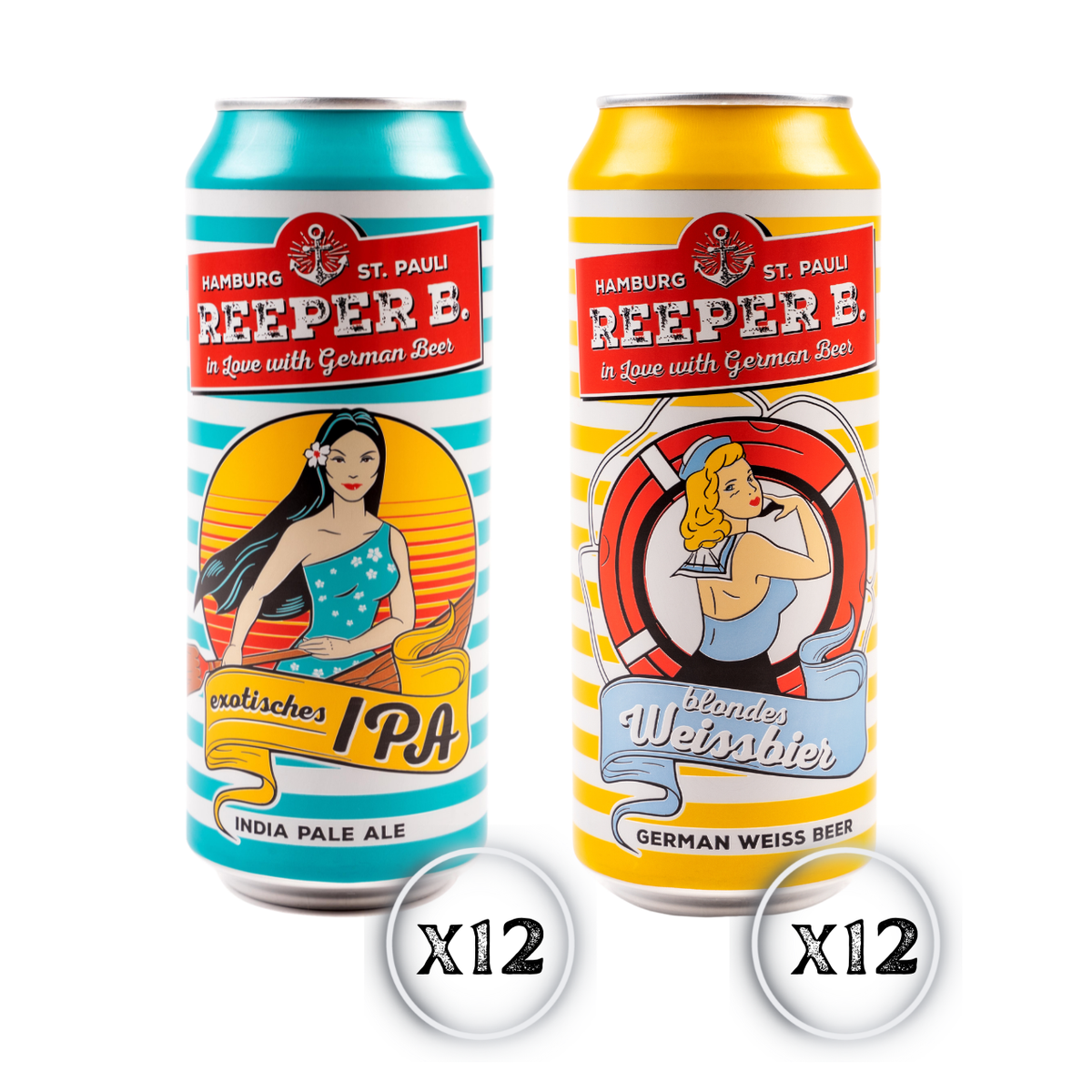 Reeper B. — Cerveza Alemana IPA + Weissbier | Pack Mix 24 Latas 500ml