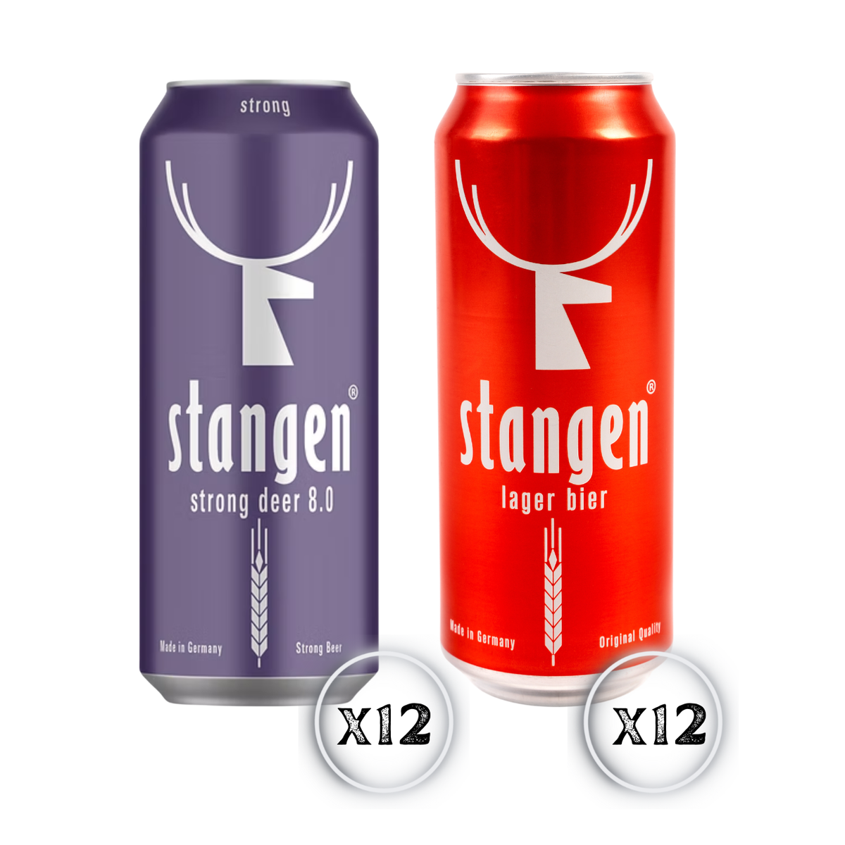 Stangen — Cerveza Alemana Lager + Strong 8% | Pack Mix 24 Latas 500ml