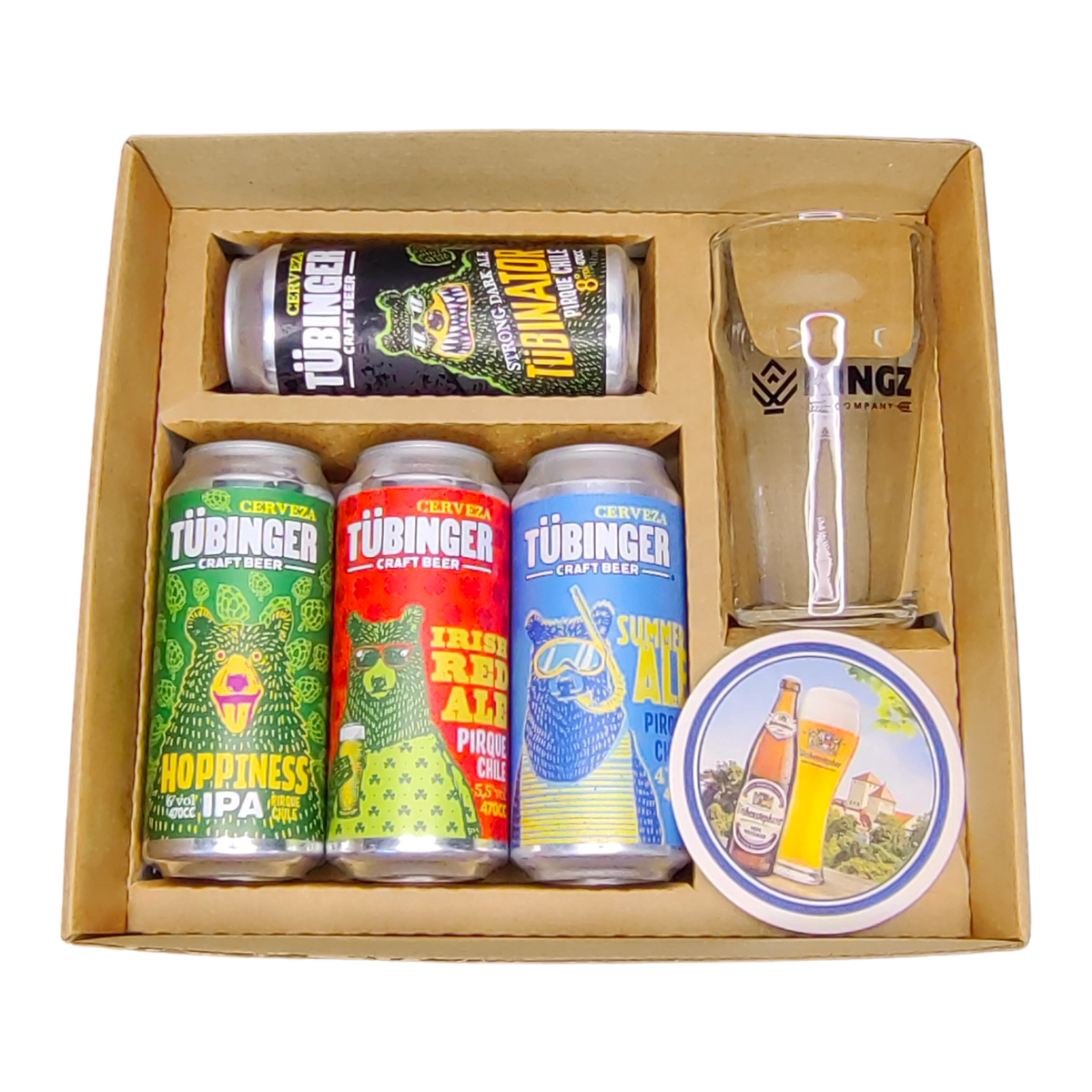 Caja de Regalo KINGZ Tübinger Mix 470ml - Cerveza Artesanal Premium