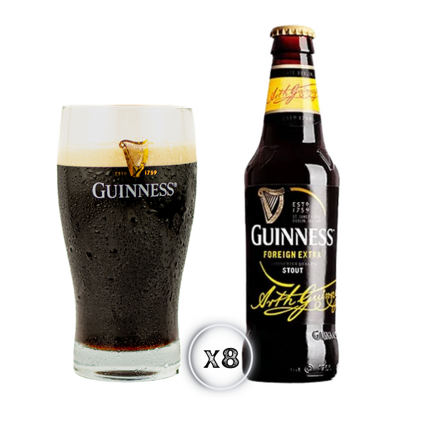 Pack Guinness Foreign Extra Stout 7,5% 8x330ml + Pinta