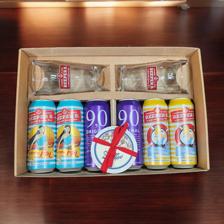 Caja Regalo German Lover 6x500ml + 2 Pintas - KINGZ.cl