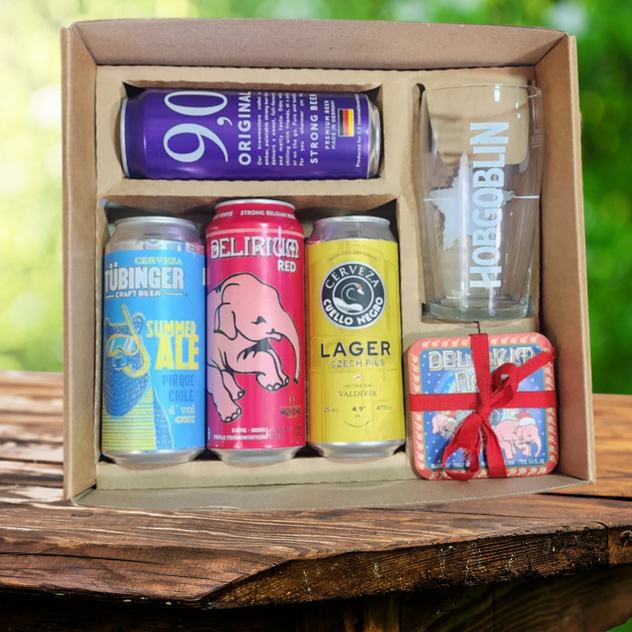 Caja Regalo 4 Cervezas + Pinta Hobgoblin