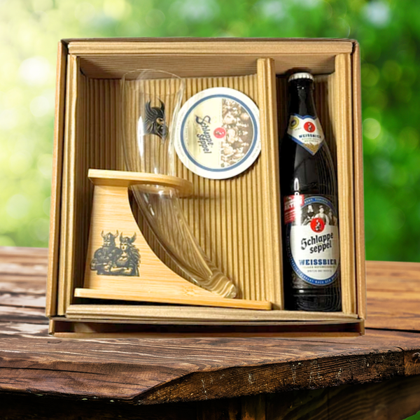 Caja de Regalo Cuerno Vikingo + Cerveza 500ml