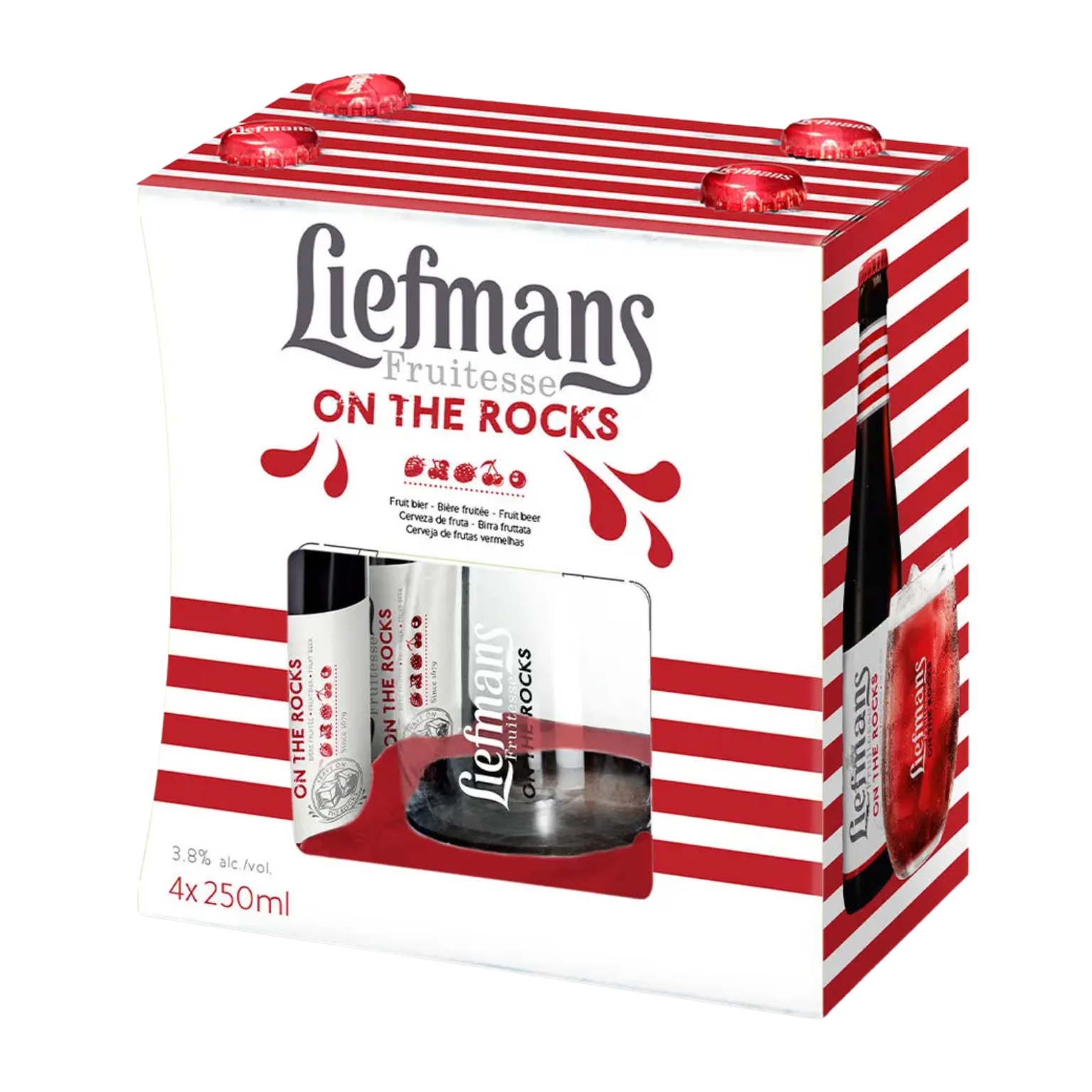 Caja de Regalo Liefmans Fruitesse On The Rocks 250ml - Cerveza Belga Premium