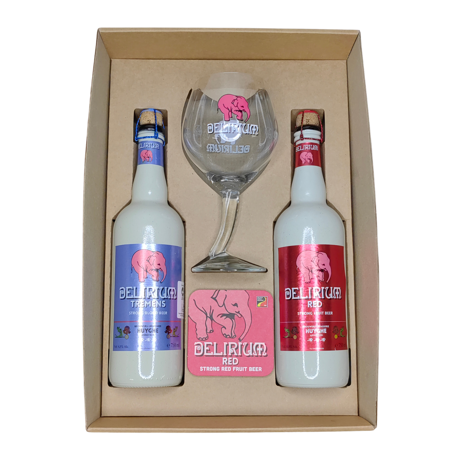Caja de Regalo Delirium 750ml - 2 Botellas + Copa Original