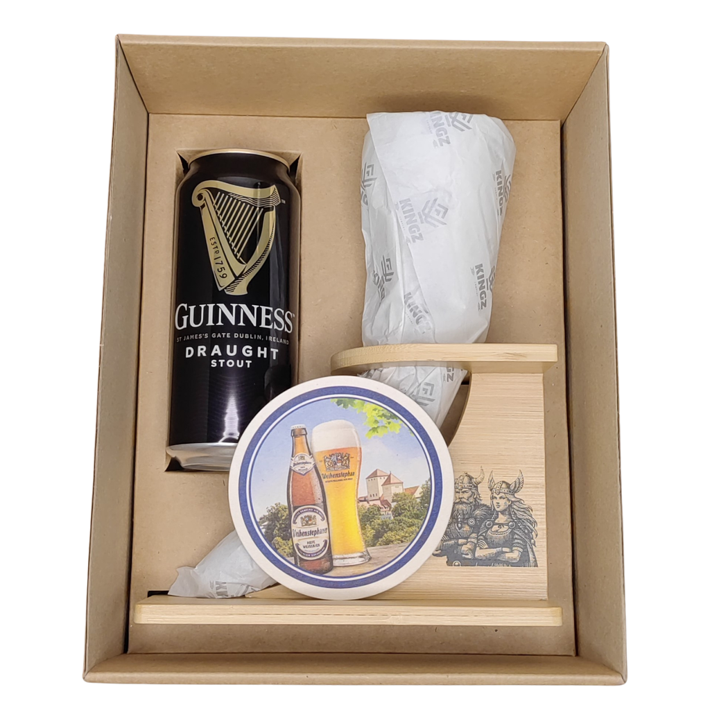 Caja de Regalo Experiencia Vikinga: Guinness Draught 440ml + Cuerno Cervecero