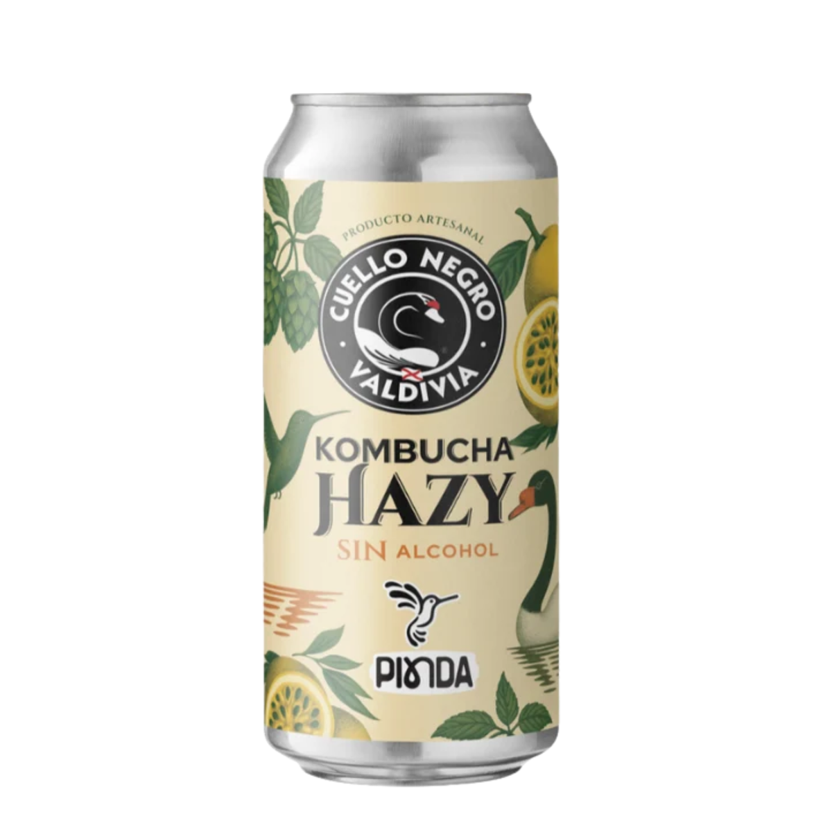 Cuello Negro x Pinda Kombucha Hazy Maracuyá sin alcohol en lata 473ml