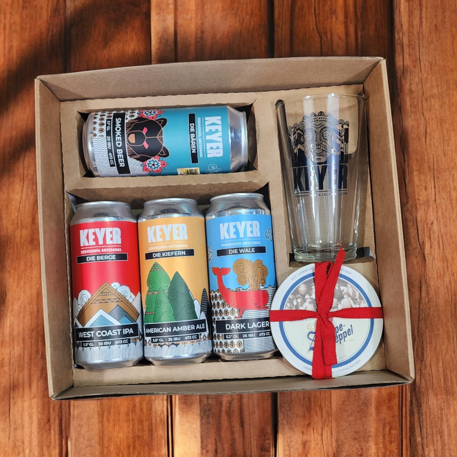 Caja de Regalo Keyer 4x470ml + Pinta Keyer 500ml - KINGZ.cl